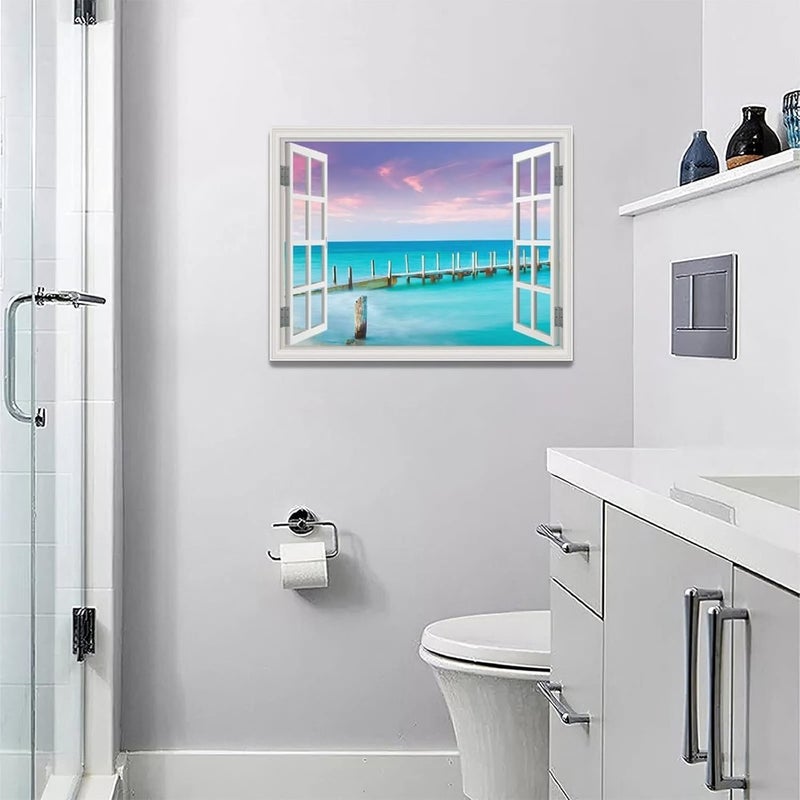 Tijuboni Coastal Ocean Blue Sea Landscape Canvas Wall Art - Image 5