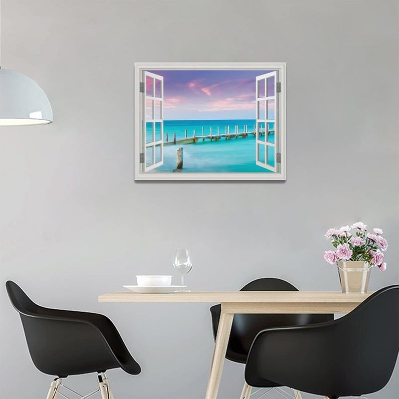Tijuboni Coastal Ocean Blue Sea Landscape Canvas Wall Art - Image 3