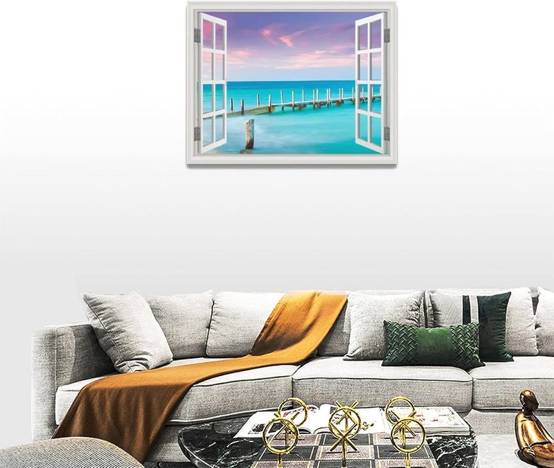 Tijuboni Coastal Ocean Blue Sea Landscape Canvas Wall Art - Image 4