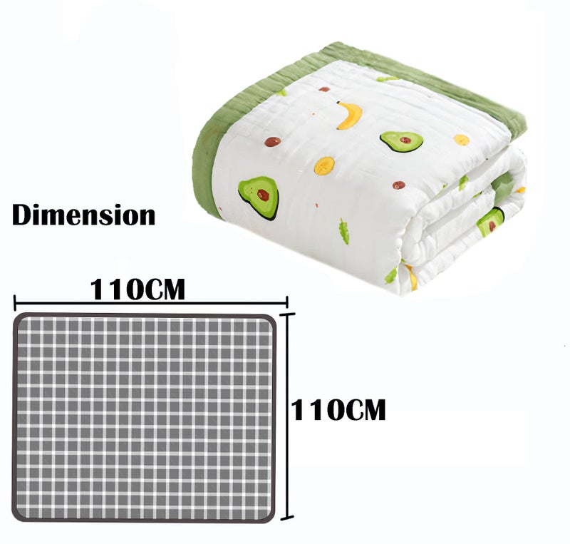 SYGA 110CM Baby Swaddle Blankets 6 Layer Muslin Swaddle Wrap 100% Cotton Stroller Cover Receiving (Avocado) - Image 3