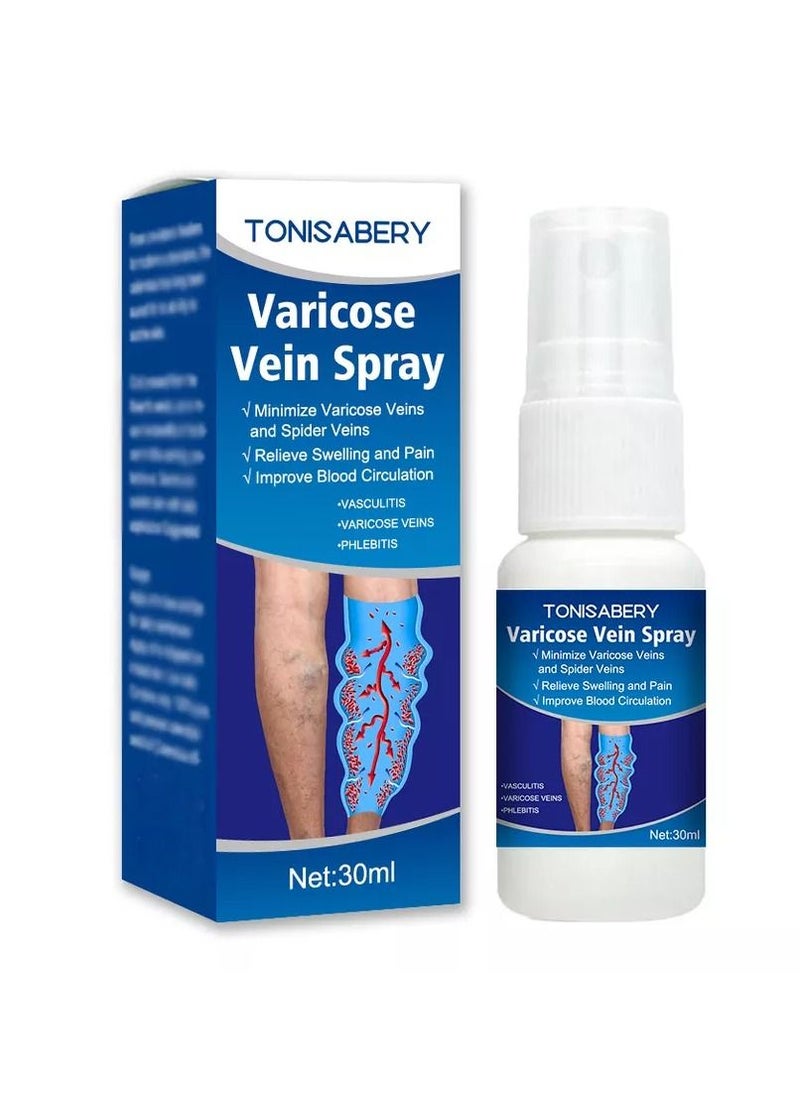 TONISABERY - Varicose Veins Treatment Spray Vein Healing Varicose Veins Treatment Spray Varicose Veins Treatment for Legs Varicose Veins Miracle Spray Improve Blood Circulation 30ml - Image 1