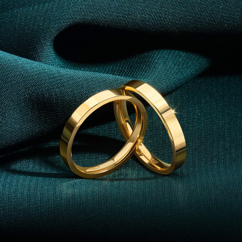NOKMIT 3mm 14K Gold Filled Rings for Women Dainty Gold Stacking Stackable Band Thin Gold Thumb Pinky Finger Ring Non Tarnish Comfort Fit Size 4 to 11 (Gold,7) - Image 5