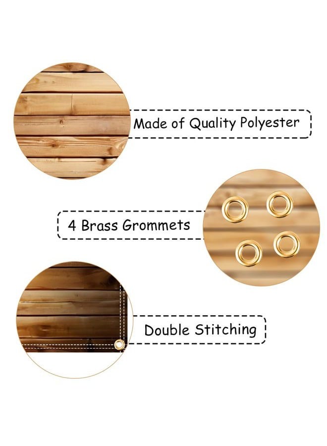 Gaofly Wooden Backdrop with 19.68FT Ribbon for Photography, Vintage Brown Wood Wall Background for Birthday Decorations (Wooden Backdrop, 7x5FT) - Image 2
