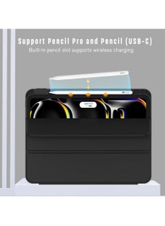 Rock Pow Cover Case For iPad Pro 11 Inch Case M4 2024 (5th Generation)  A2836, A2837 with Pencil Holder Smart iPad Case [Support Pencil Pro and Pencil (USB-C)] Support Touch ID and Auto Wake/Sleep  - Image 3