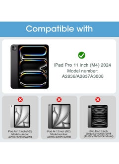 Rock Pow Cover Case For iPad Pro 11 Inch Case M4 2024 (5th Generation)  A2836, A2837 with Pencil Holder Smart iPad Case [Support Pencil Pro and Pencil (USB-C)] Support Touch ID and Auto Wake/Sleep  - Image 2