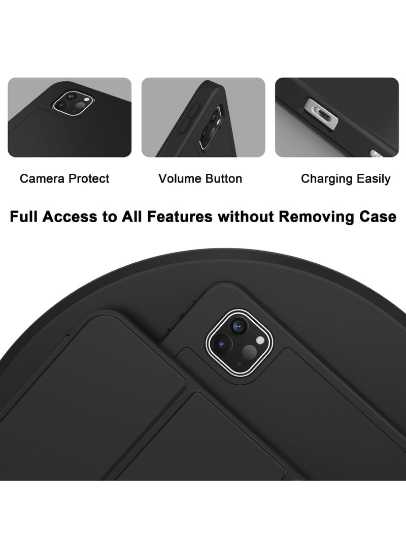 Rock Pow - Cover Case For iPad Pro 11 Inch Case M4 2024 (5th Generation)  A2836, A2837 with Pencil Holder Smart iPad Case [Support Pencil Pro and Pencil (USB-C)] Support Touch ID and Auto Wake/Sleep - Image 1