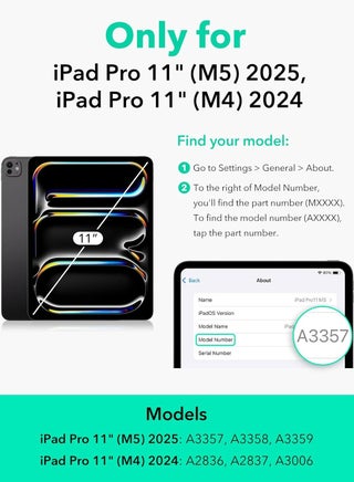 جراب لجهاز iPad Pro مقاس 11 بوصة (M5/M4) 2025/2024 مع حامل قلم، جراب iPad ذكي [يدعم قلم رصاص Pro وقلم رصاص (USB-C)] يدعم Touch ID وغطاء الإيقاظ/السكون التلقائي لجهاز 2024/2025 Pro مقاس 11 بوصة M5/M4 السكون/الإيقاظ التلقائي - view 2