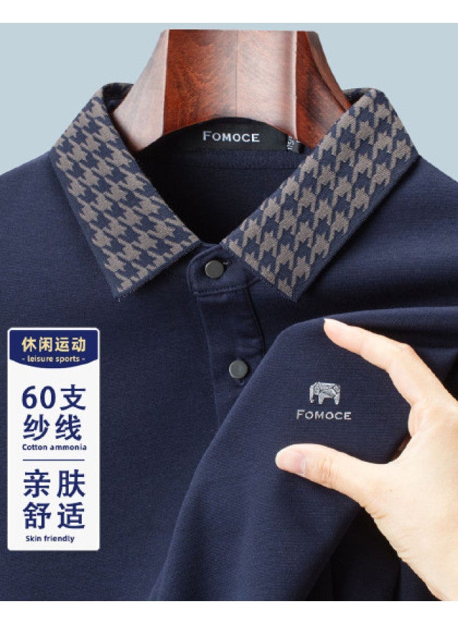 Fomoce 2024 Spring/summer Soft & Comfortable Casual Versatile Long-sleeve Polo Shirt For Men - Image 1