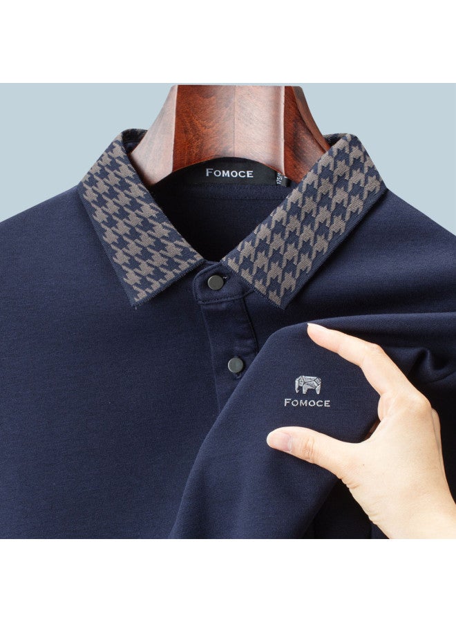 Fomoce 2024 Spring/summer Soft & Comfortable Casual Versatile Long-sleeve Polo Shirt For Men - Image 3