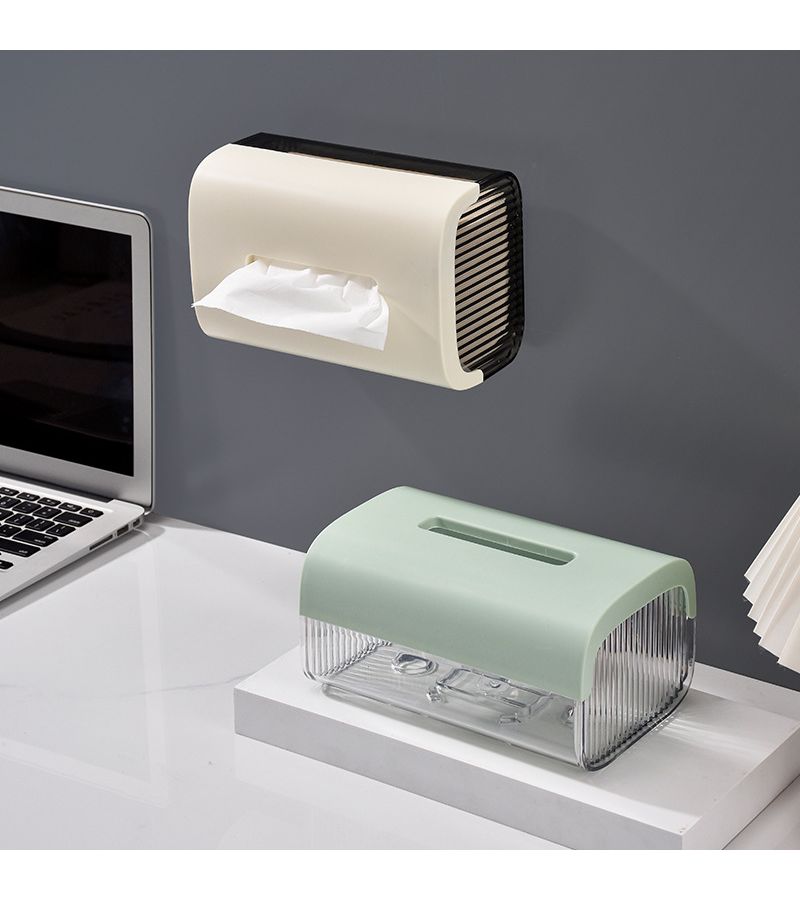 Green Wall Mounted Tissue Box With Automatic Pop Up No Drill Installation - Image 5