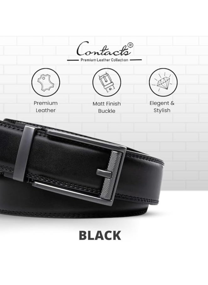 CONTACTS Genuine Leather Belt for Men with Easier Adjustable Autolock Buckle Micro Adjustable Belt Fit Everywhere  Formal and Casual  Elegant Gift Box  - Image 2