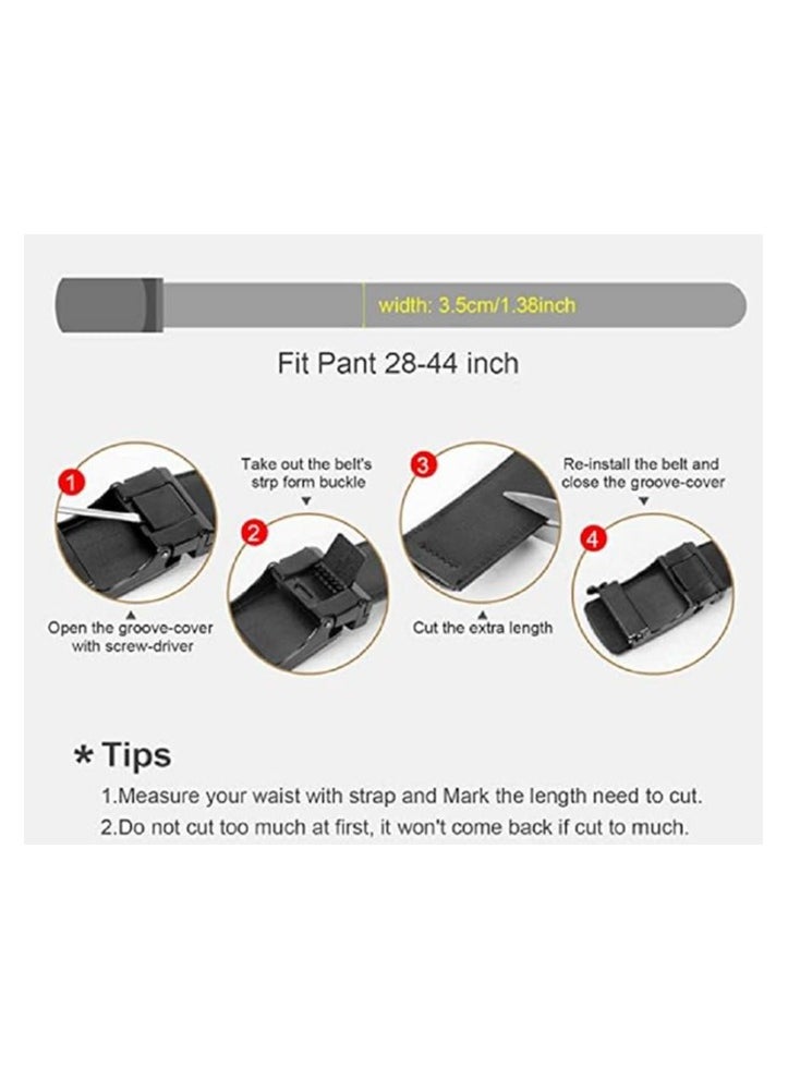 CONTACTS - Genuine Leather Belt for Men with Easier Adjustable Autolock Buckle Micro Adjustable Belt Fit Everywhere  Formal and Casual  Elegant Gift Box - Image 1