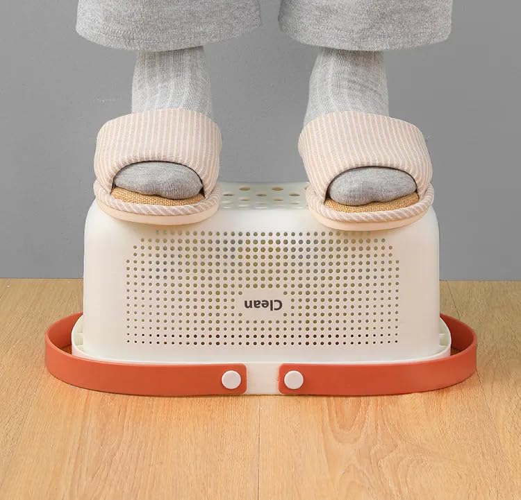 TRADY Durable Multi-Purpose Reinforced Drainage Design, Storage Basket with Handles, Shower Caddy Tote Silicone Handle Portable Organizer Bins for Bathroom,Kitchen, Bedroom Use (Green) - Image 4