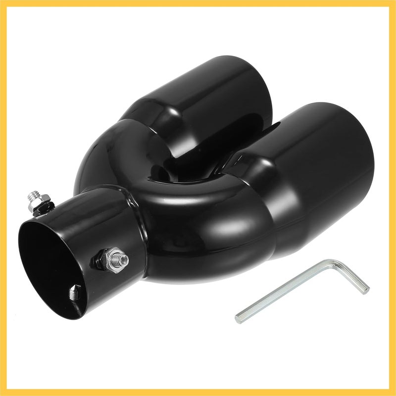 REPAIROCK Dual Exhaust Tip 62mm 2.44" Inlet Stainless Steel Glossy Black - Image 5