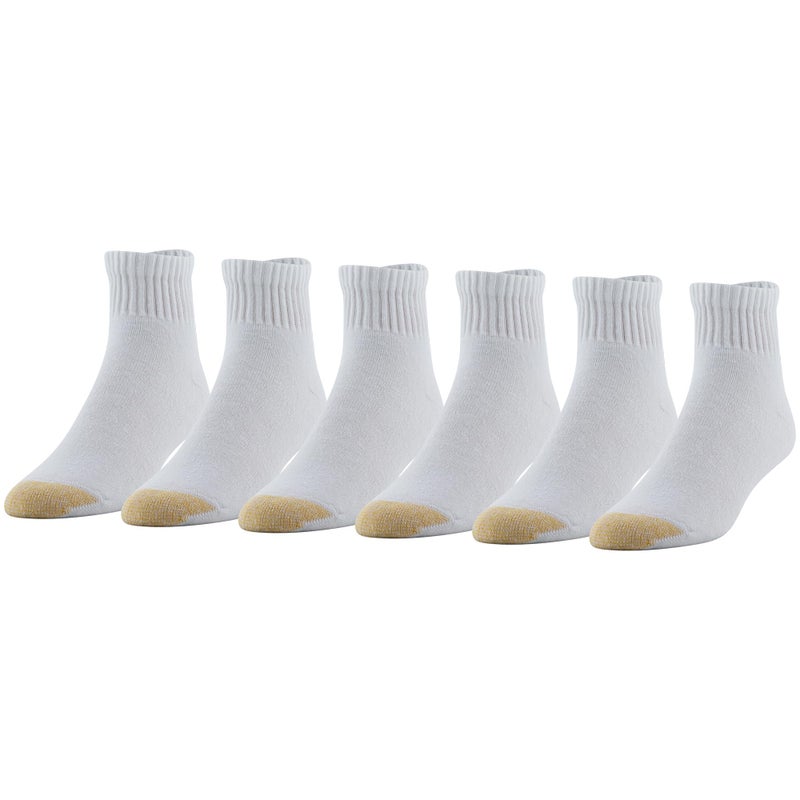 GOLDTOE Men's 656P Cotton Ankle Athletic Socks, Multipairs, White (6-Pairs), Large - Image 1