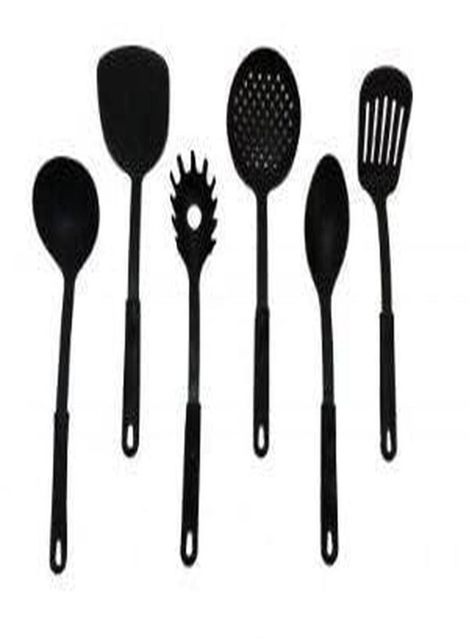 RATEHALF Nylon Kitchen Serving Spoon Tool Set 6-Piece Black - Image 1