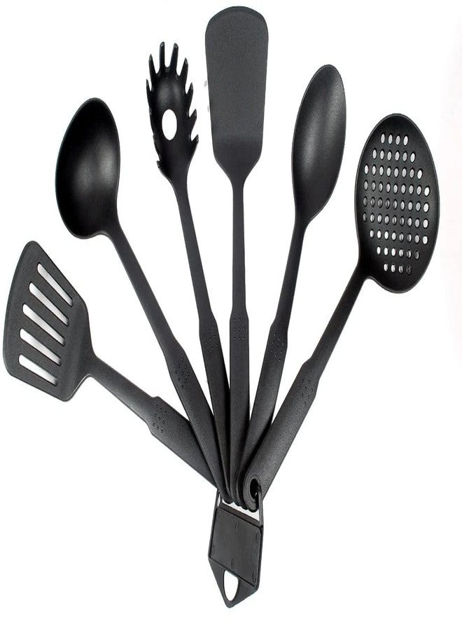 RATEHALF Nylon Kitchen Serving Spoon Tool Set 6-Piece Black - Image 2