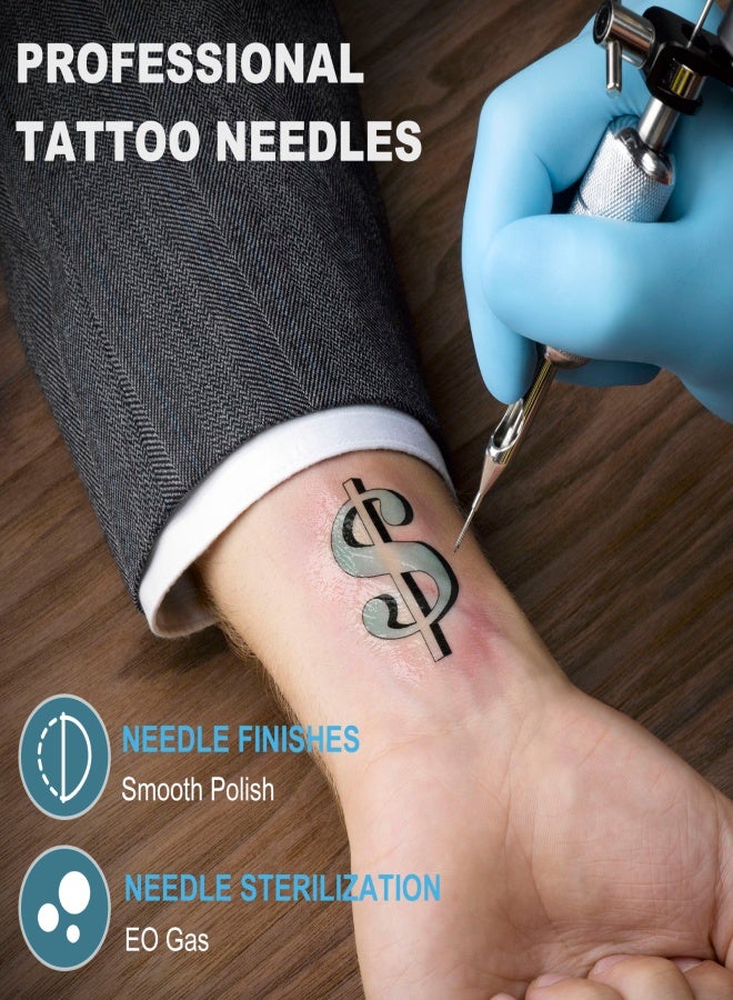 مجموعة إبر وشم متنوعة مكونة من 50 قطعة، من الفولاذ المقاوم للصدأ، بأحجام 1RL، 3RL، 5RL، 7RL، 9RL، لرسم خطوط دائرية احترافية للوشم الدائم. - Image 3