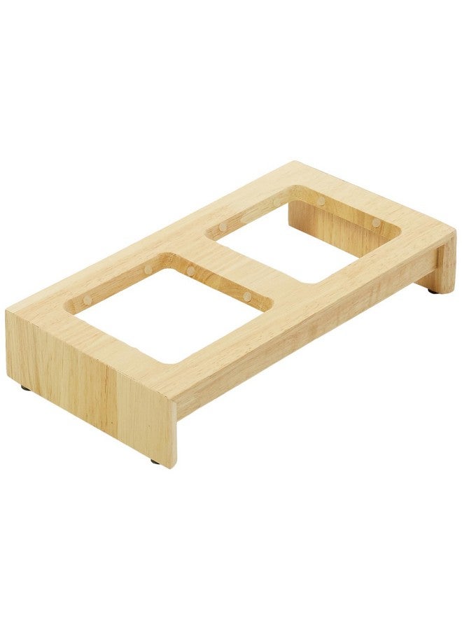 تريكسي وعاء طعام سيراميك (مجموعة من قطعتين، أسود) مع حامل خشبي (24 × 15 × 5 سم) - Image 2