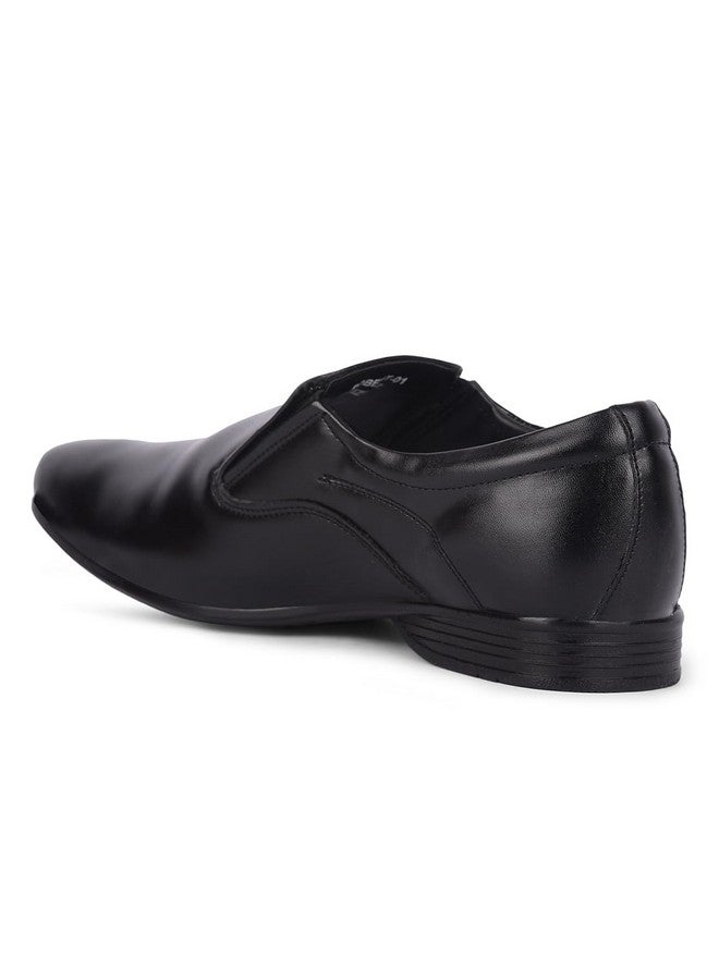 Liberty Fortune Robert-1 Non-Lacing Formal Shoes for Men with PU Sole | Comfortable & Lightweight | Cushioned Footbed | Durable, Stylish & Trendy Design | Padded Foam Insole (Black - 10UK) - Image 3