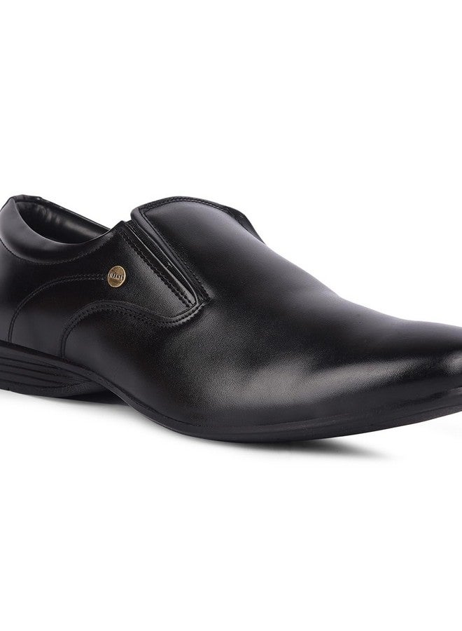 Liberty Fortune Robert-1 Non-Lacing Formal Shoes for Men with PU Sole | Comfortable & Lightweight | Cushioned Footbed | Durable, Stylish & Trendy Design | Padded Foam Insole (Black - 10UK) - Image 4