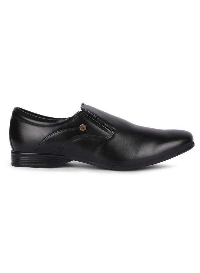 Liberty Fortune Robert-1 Non-Lacing Formal Shoes for Men with PU Sole | Comfortable & Lightweight | Cushioned Footbed | Durable, Stylish & Trendy Design | Padded Foam Insole (Black - 10UK) - Image 2