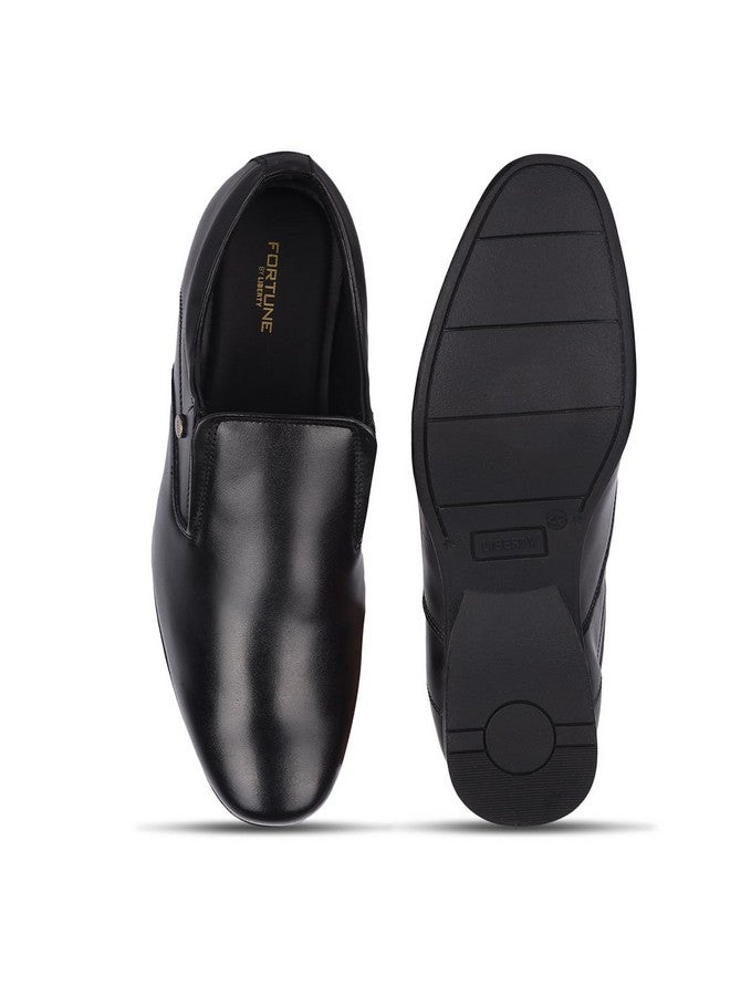 Liberty Fortune Robert-1 Non-Lacing Formal Shoes for Men with PU Sole | Comfortable & Lightweight | Cushioned Footbed | Durable, Stylish & Trendy Design | Padded Foam Insole (Black - 10UK) - Image 5