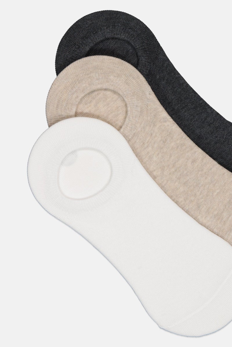 Rocawear Men 3 Pairs Heather Round Invisible Sock, Multicolor - Image 3