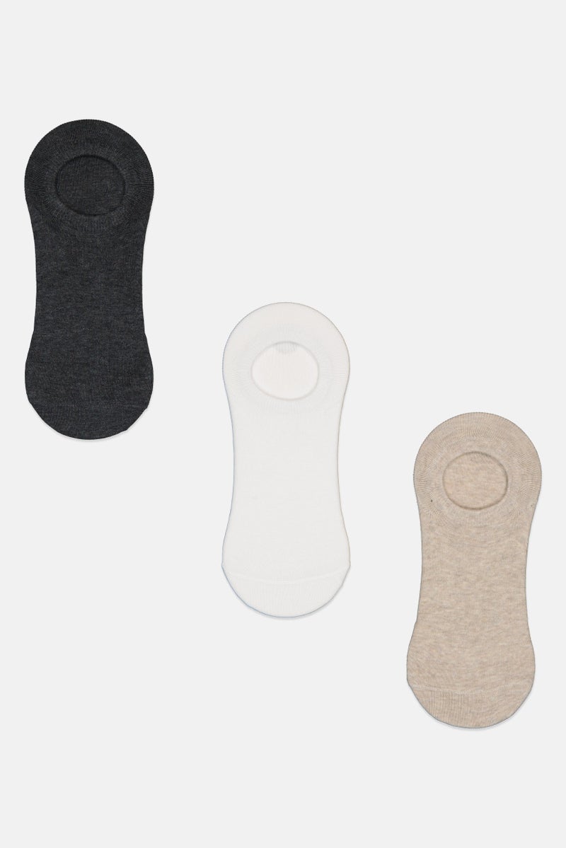 Rocawear Men 3 Pairs Heather Round Invisible Sock, Multicolor - Image 4