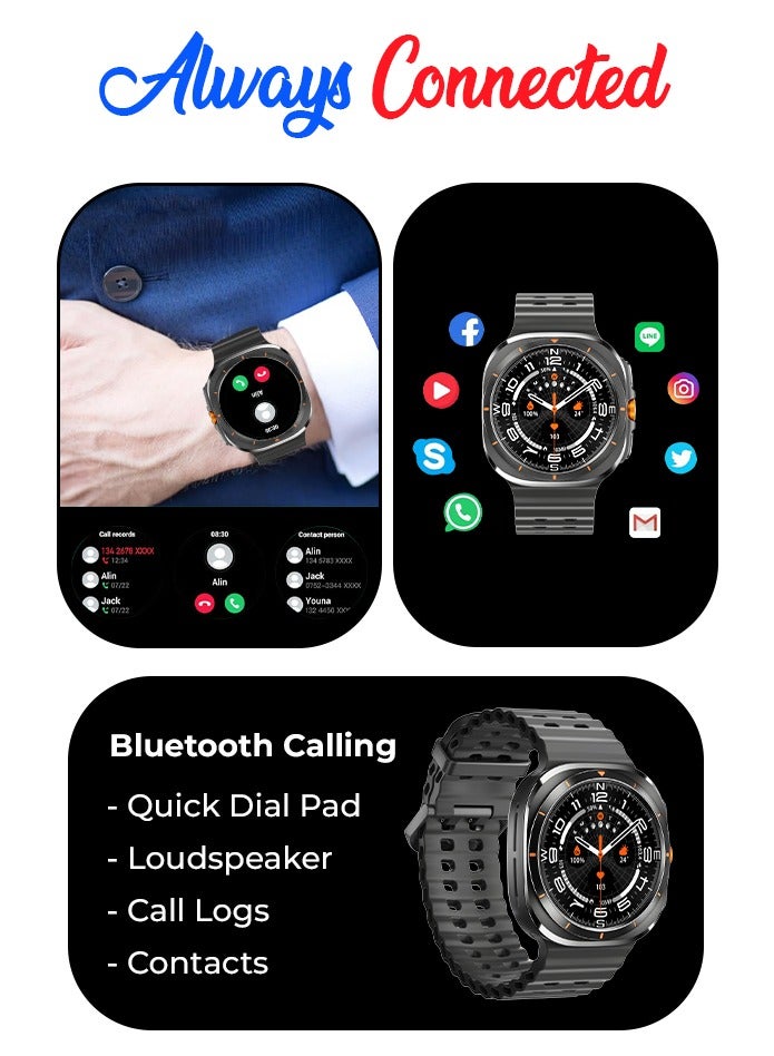 Charome Charome T14 Ultra Smart Watch Premium Black Edition Advanced Health Monitoring, Fitness Tracking, Long Battery Life, Water-Resistant, Touchscreen Display - Image 4