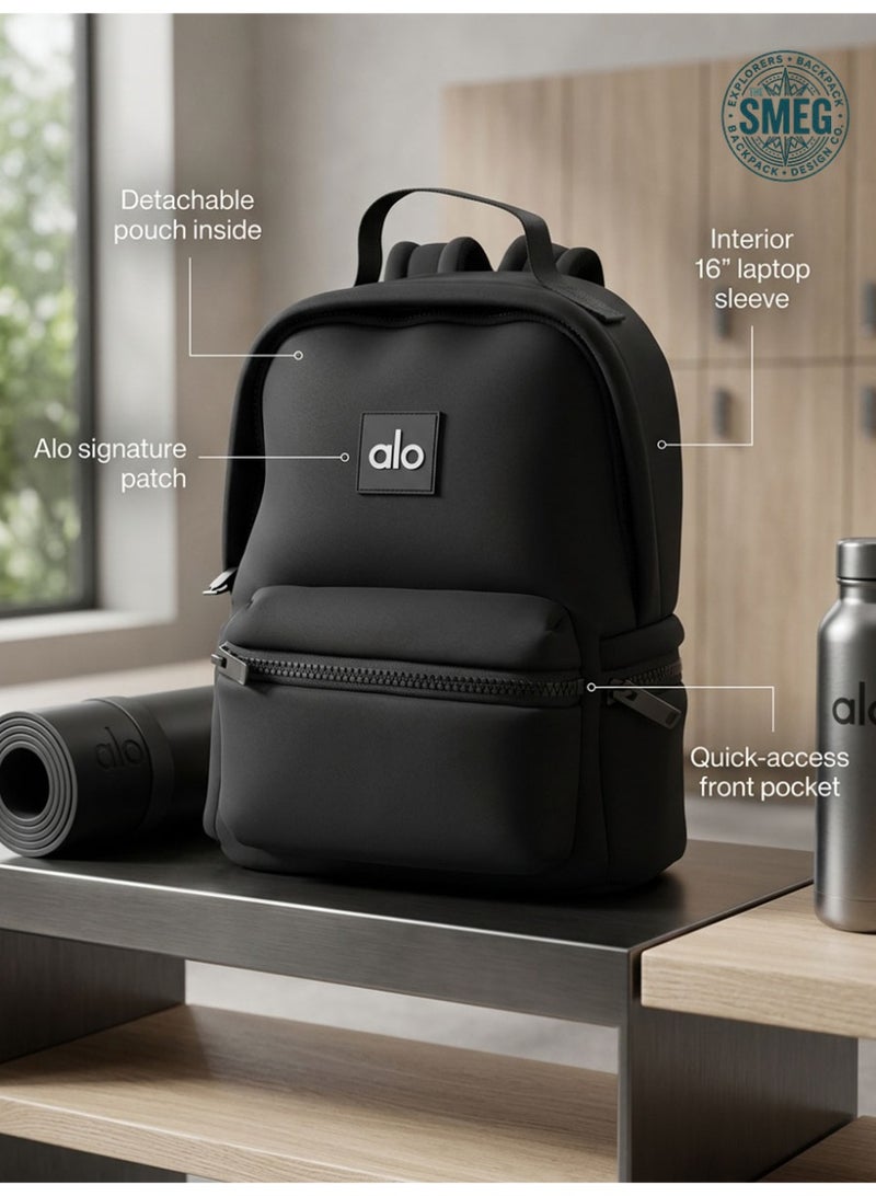 Alo Waterproof Matte Black Fitness Backpack - Image 1