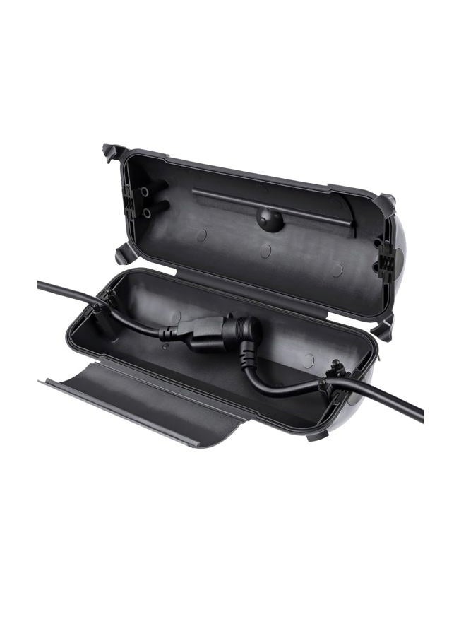 Flemoon Outdoor Extension Cord Safety Cover with Waterproof Protector Seal, Weatherproof Electrical Connection Box for Outdoor Outlets, Plugs, Sockets, Holiday Decorations, Power Tools, Fountains, Black - Image 1