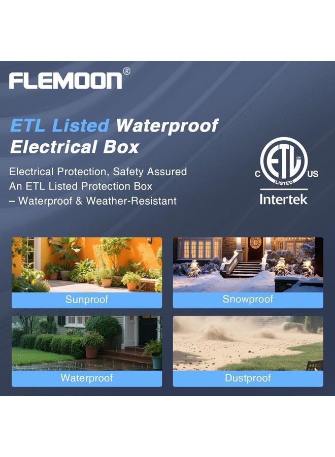 Flemoon Outdoor Extension Cord Safety Cover with Waterproof Protector Seal, Weatherproof Electrical Connection Box for Outdoor Outlets, Plugs, Sockets, Holiday Decorations, Power Tools, Fountains, Black - Image 5