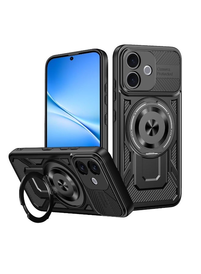 جراب وغطاء حماية مقاوم للصدمات وحمايه للكاميرا ومتوافق مع  Vivo V60 Lite (أسود) - Image 1