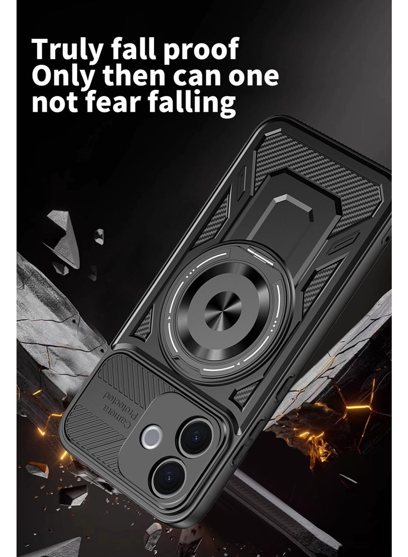 جراب وغطاء حماية مقاوم للصدمات وحمايه للكاميرا ومتوافق مع  Vivo V60 Lite (أسود) - Image 2