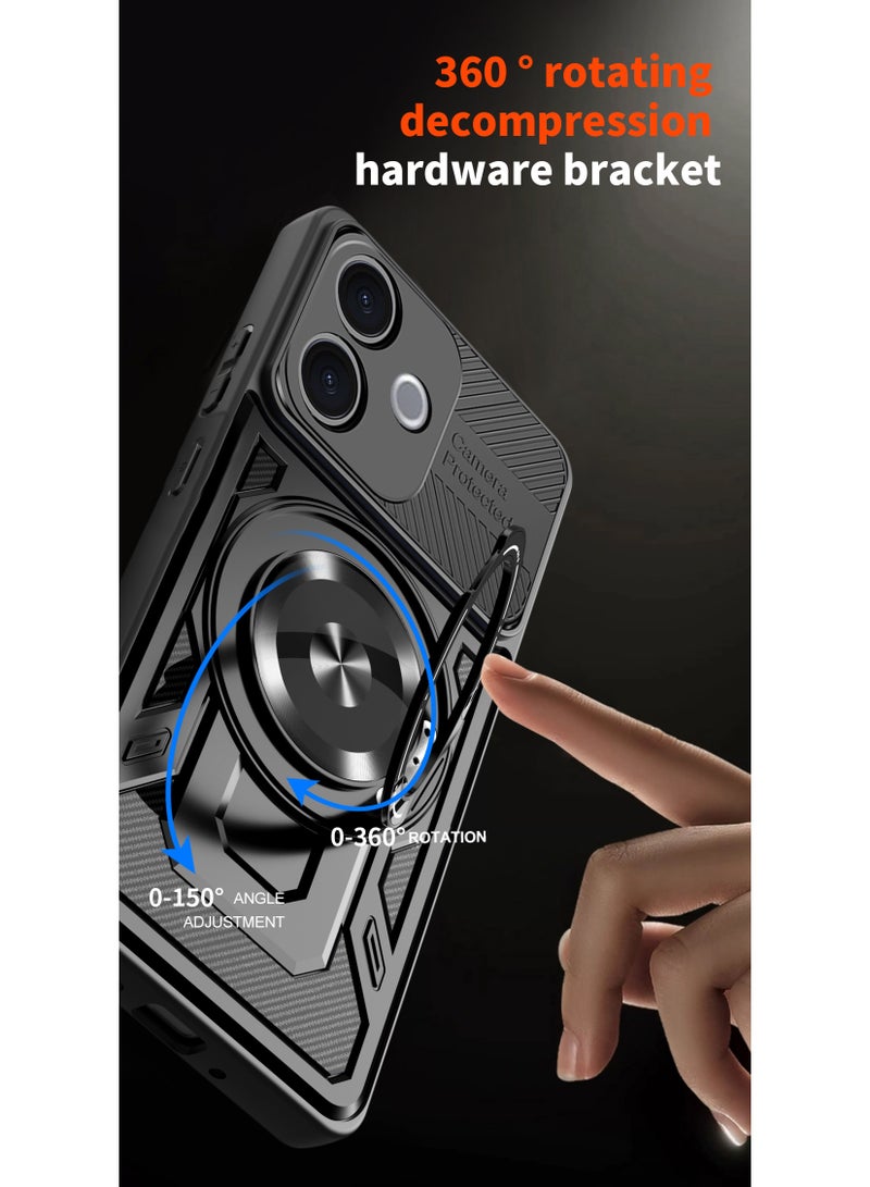 جراب وغطاء حماية مقاوم للصدمات وحمايه للكاميرا ومتوافق مع  Vivo V60 Lite (أسود) - Image 4