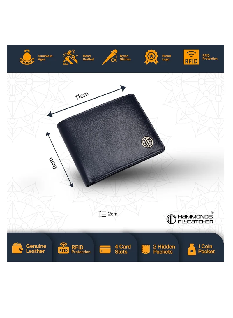 HAMMONDS FLYCATCHER Leather Blue Wallet & Keyring Combo (GS594BN_KR) 8N2H