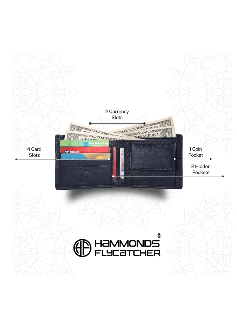 HAMMONDS FLYCATCHER Leather Blue Wallet & Keyring Combo (GS594BN_KR) 8N2H