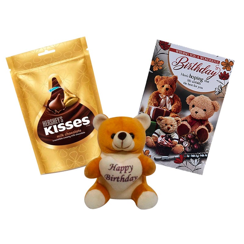 Natali Traders Happy Birthday Gift Combo Chocolate Pack with Teddy Greeting Card for Girls Younger Elder Sister Wife Sister in Law Bestfriend Ex Girlfriend Fiancee
