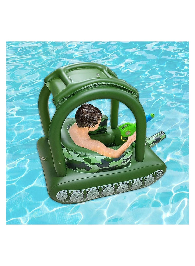 Cool Baby عوامة سباحة للأطفال قابلة للنفخ من كول بيبي، مع مظلة للشمس ومقعد آمن، حلقة سباحة للأطفال لألعاب الشاطئ وحفلات حمام السباحة - Image 2