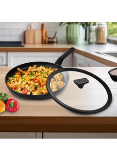 Berghoff Berghoff 20 cm Recycled Aluminum Non-Stick Cooking Fry Pan & Toughened Glass Lid | CeraGreen Ceramic Coating | PTFE, PFAS Free | Induction, Dishwasher Ready | Black | 5 Yr Warranty  - Image 5