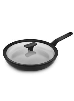 Berghoff Berghoff 20 cm Recycled Aluminum Non-Stick Cooking Fry Pan & Toughened Glass Lid | CeraGreen Ceramic Coating | PTFE, PFAS Free | Induction, Dishwasher Ready | Black | 5 Yr Warranty  - Image 1