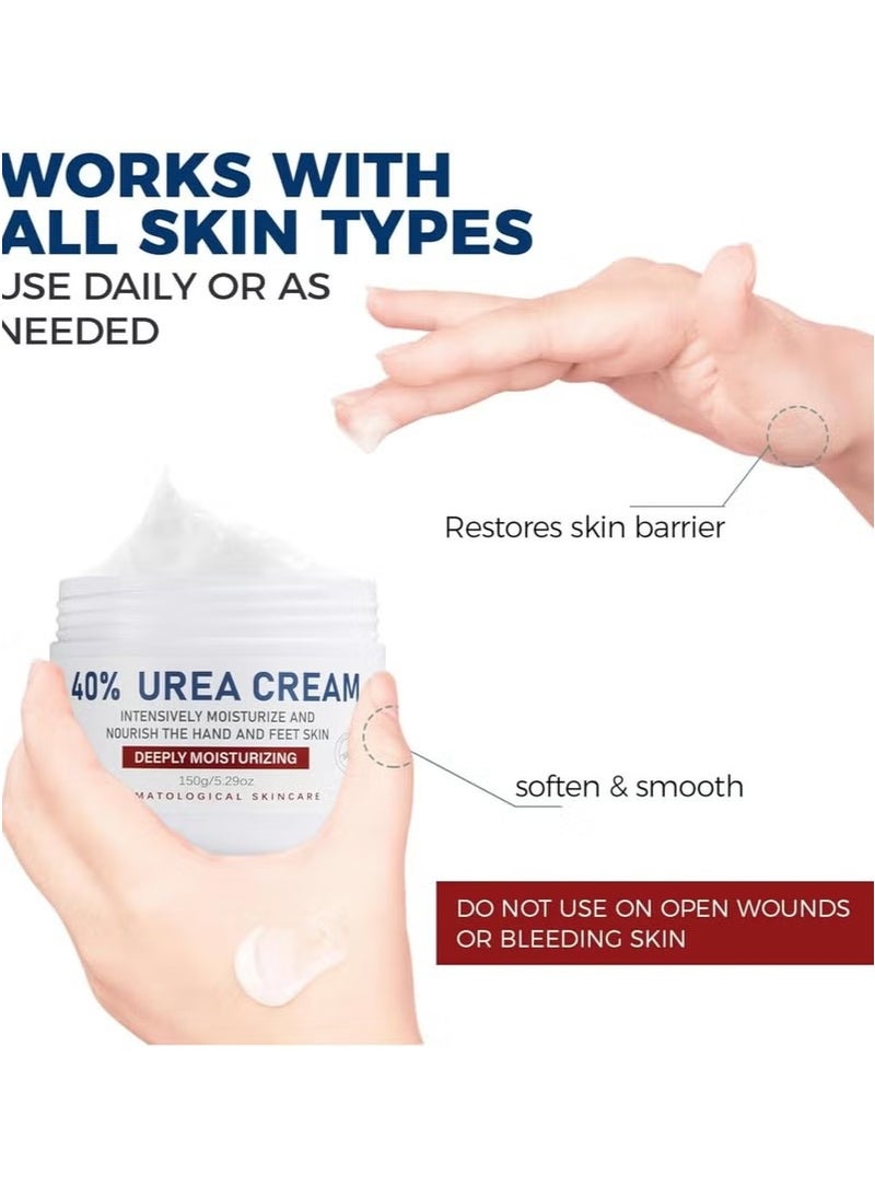 CANAMIN 40% Urea Cream for Cracked Feet & Hands 150g, Urea Cream for Dry Skin Moisturizer Cream, Callus Remover, Foot and Hand Cream Care Lotion Nourishes Repairs & Softens Skin Heels Repair Cream - Image 2