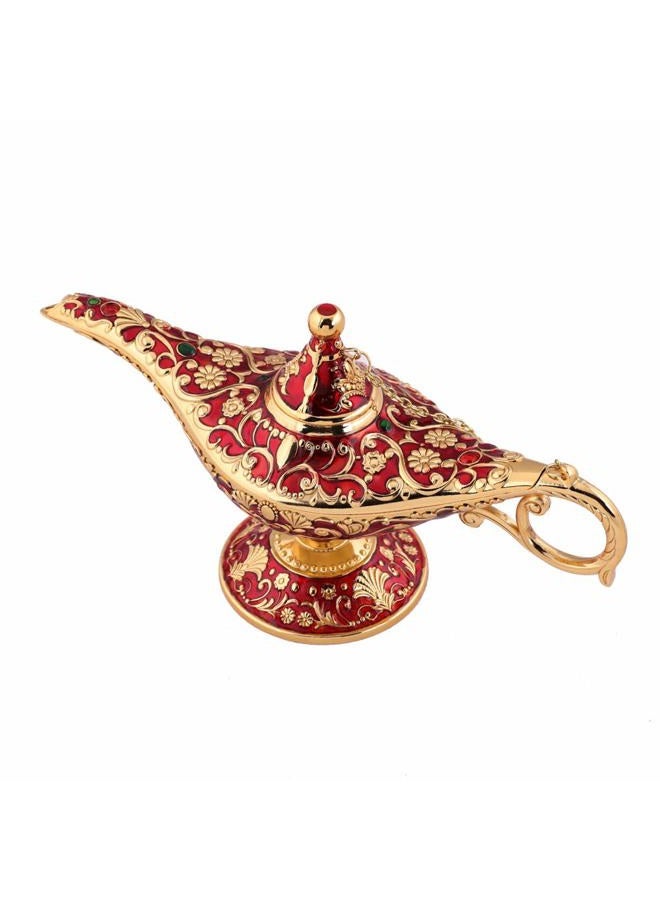 Gusnilo Collectable Rare Legend Aladdin Magic Genie Light Lamp Pot Classic (Golden Red) - Image 1