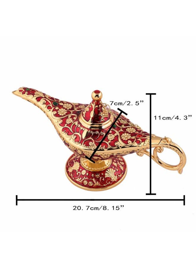 Gusnilo Collectable Rare Legend Aladdin Magic Genie Light Lamp Pot Classic (Golden Red) - Image 4