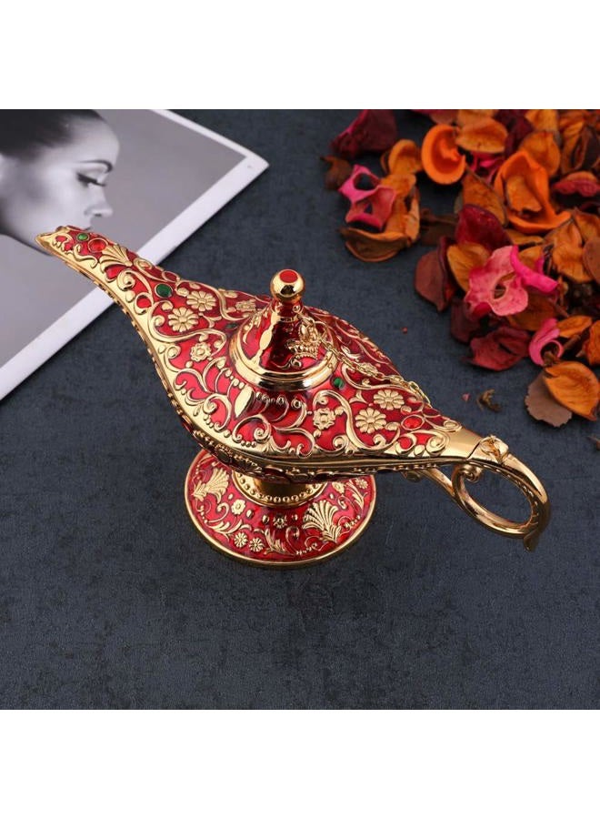 Gusnilo Collectable Rare Legend Aladdin Magic Genie Light Lamp Pot Classic (Golden Red) - Image 2