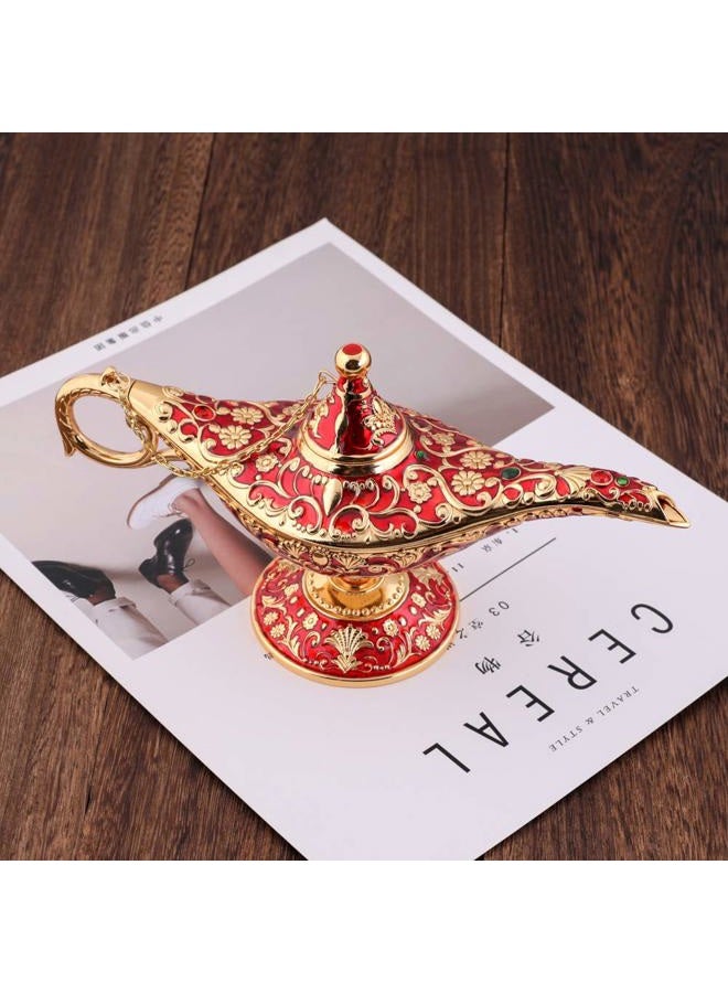 Gusnilo Collectable Rare Legend Aladdin Magic Genie Light Lamp Pot Classic (Golden Red) - Image 3