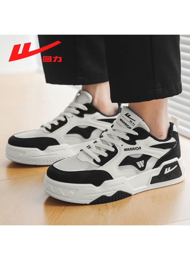 Warrior Men's Casual Sneakers Lightweight Breathable Sports Shoes Men Beige Black Size 43