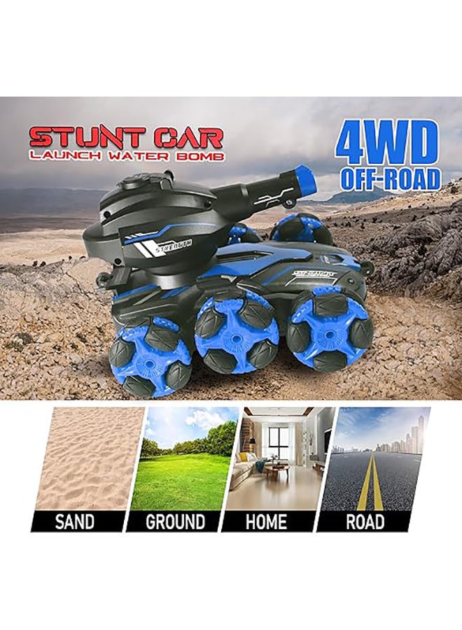 FUNFY FUNFY Racing Bullet Shooting Stunt RC Toy Car With Two Packs of Bullets | Blue | With 6 Wheels for 45 Degree Drive, Off Road, Obstacle Crossing, 4WD & Rechargeable Battery for Kids, Adults & Gifting  - Image 4