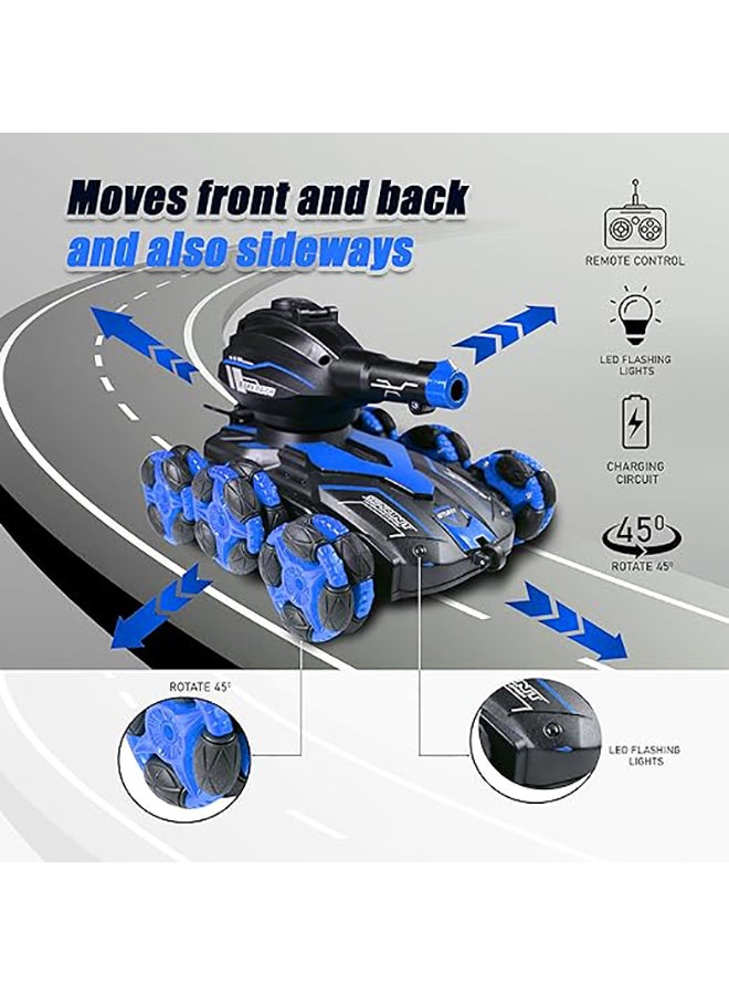 FUNFY FUNFY Racing Bullet Shooting Stunt RC Toy Car With Two Packs of Bullets | Blue | With 6 Wheels for 45 Degree Drive, Off Road, Obstacle Crossing, 4WD & Rechargeable Battery for Kids, Adults & Gifting  - Image 3